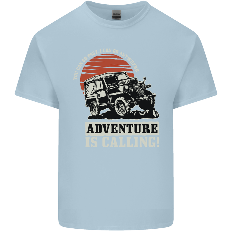 Adventure Is Calling 4X4 Off Roading Road Mens Cotton T-Shirt Tee Top Light Blue