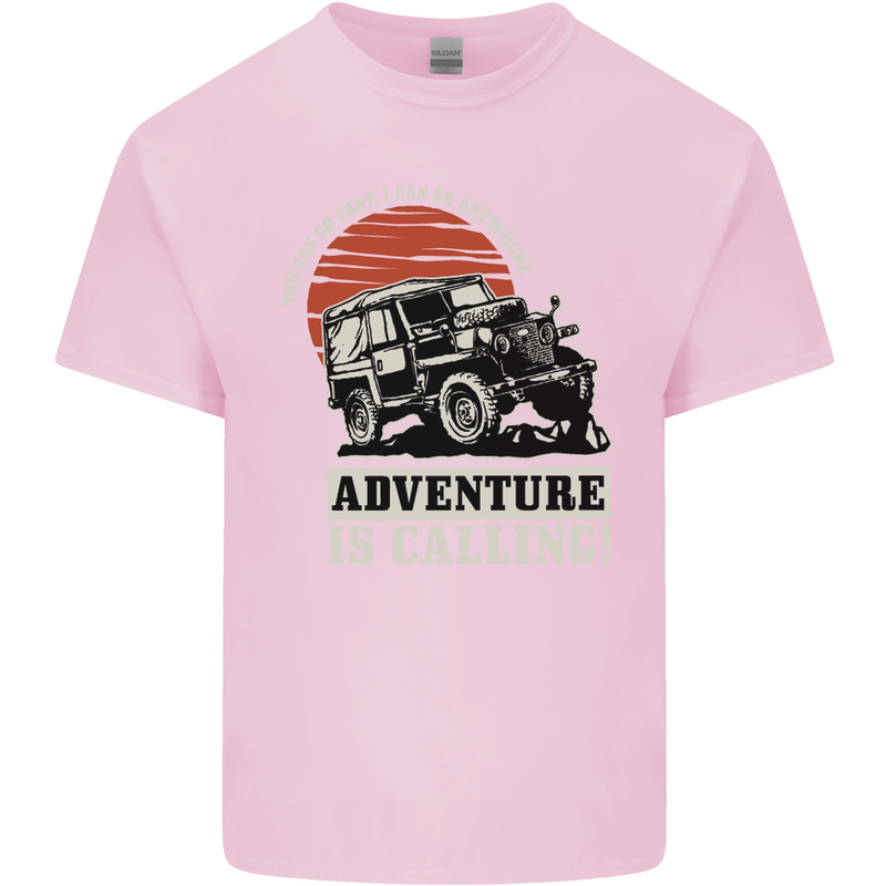 Adventure Is Calling 4X4 Off Roading Road Mens Cotton T-Shirt Tee Top Light Pink