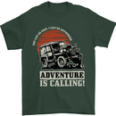Adventure Is Calling 4X4 Off Roading Road Mens T-Shirt Cotton Gildan Forest Green