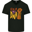 Africa is in My DNA Juneteenth Black Lives Matter Mens V-Neck Cotton T-Shirt Black