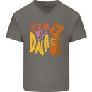 Africa is in My DNA Juneteenth Black Lives Matter Mens V-Neck Cotton T-Shirt Charcoal