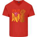 Africa is in My DNA Juneteenth Black Lives Matter Mens V-Neck Cotton T-Shirt Red