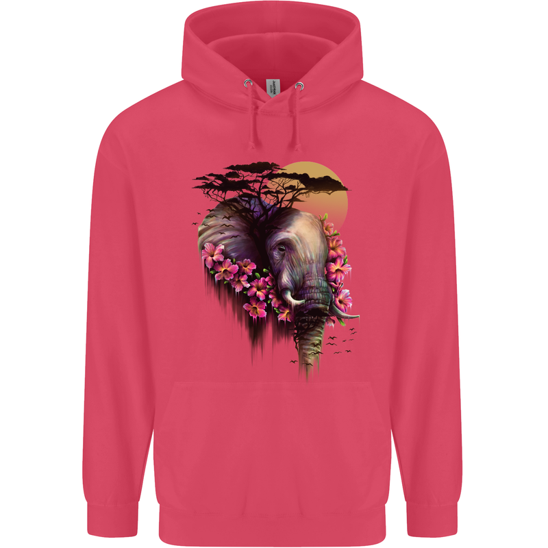 African Elephant Ecology Childrens Kids Hoodie Heliconia