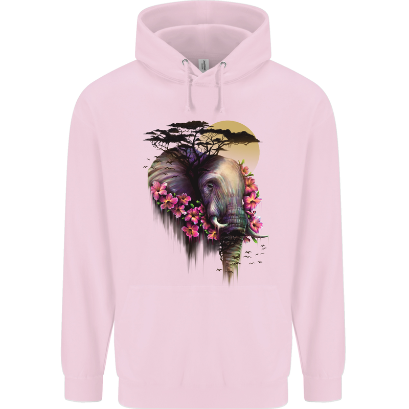 African Elephant Ecology Childrens Kids Hoodie Light Pink