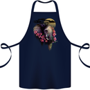 African Elephant Ecology Cotton Apron 100% Organic Navy Blue