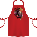 African Elephant Ecology Cotton Apron 100% Organic Red