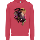 African Elephant Ecology Kids Sweatshirt Jumper Heliconia