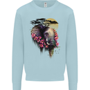 African Elephant Ecology Kids Sweatshirt Jumper Light Blue