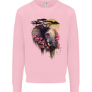 African Elephant Ecology Kids Sweatshirt Jumper Light Pink
