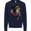 African Elephant Ecology Kids Sweatshirt Jumper Navy Blue
