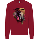 African Elephant Ecology Kids Sweatshirt Jumper Red