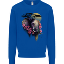 African Elephant Ecology Kids Sweatshirt Jumper Royal Blue