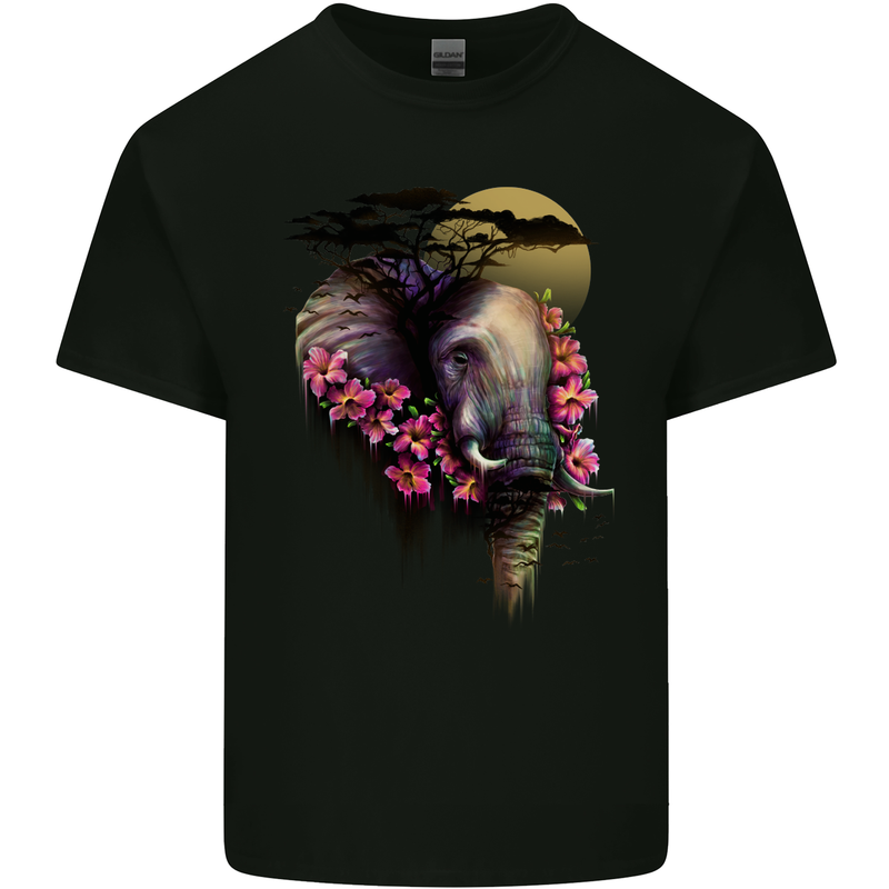 African Elephant Ecology Kids T-Shirt Childrens Black