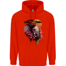 African Elephant Ecology Mens 80% Cotton Hoodie Bright Red