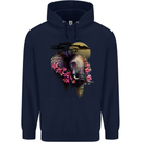 African Elephant Ecology Mens 80% Cotton Hoodie Navy Blue