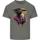 African Elephant Ecology Mens Cotton T-Shirt Tee Top Charcoal
