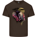 African Elephant Ecology Mens Cotton T-Shirt Tee Top Dark Chocolate