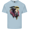 African Elephant Ecology Mens Cotton T-Shirt Tee Top Light Blue