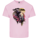 African Elephant Ecology Mens Cotton T-Shirt Tee Top Light Pink