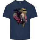 African Elephant Ecology Mens Cotton T-Shirt Tee Top Navy Blue