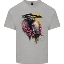 African Elephant Ecology Mens Cotton T-Shirt Tee Top Sports Grey