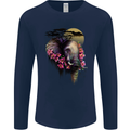 African Elephant Ecology Mens Long Sleeve T-Shirt Navy Blue