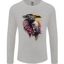 African Elephant Ecology Mens Long Sleeve T-Shirt Sports Grey