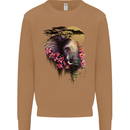 African Elephant Ecology Mens Sweatshirt Jumper Caramel Latte