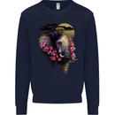 African Elephant Ecology Mens Sweatshirt Jumper Navy Blue