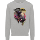 African Elephant Ecology Mens Sweatshirt Jumper Sports Grey