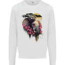 African Elephant Ecology Mens Sweatshirt Jumper White