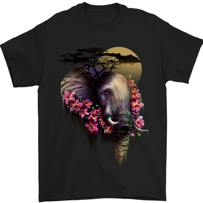 African Elephant Ecology Mens T-Shirt Cotton Gildan Black