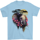 African Elephant Ecology Mens T-Shirt Cotton Gildan Light Blue