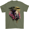 African Elephant Ecology Mens T-Shirt Cotton Gildan Military Green