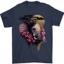 African Elephant Ecology Mens T-Shirt Cotton Gildan Navy Blue