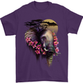 African Elephant Ecology Mens T-Shirt Cotton Gildan Purple