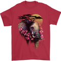 African Elephant Ecology Mens T-Shirt Cotton Gildan Red