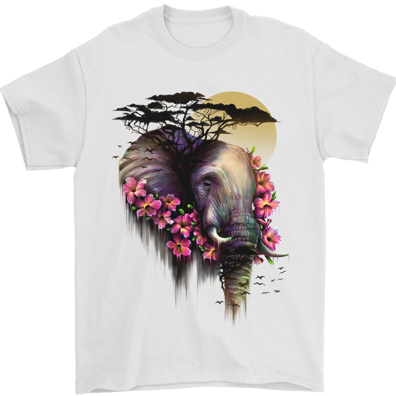 African Elephant Ecology Mens T-Shirt Cotton Gildan White