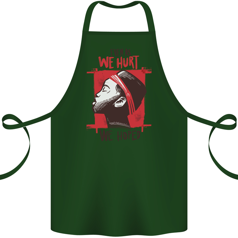 African Woman Even When We Hurt We Hoped Cotton Apron 100% Organic Forest Green