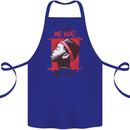 African Woman Even When We Hurt We Hoped Cotton Apron 100% Organic Royal Blue