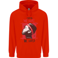 African Woman Even When We Hurt We Hoped Mens 80% Cotton Hoodie Bright Red