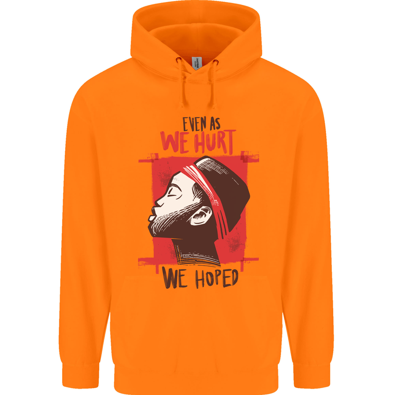 African Woman Even When We Hurt We Hoped Mens 80% Cotton Hoodie Orange