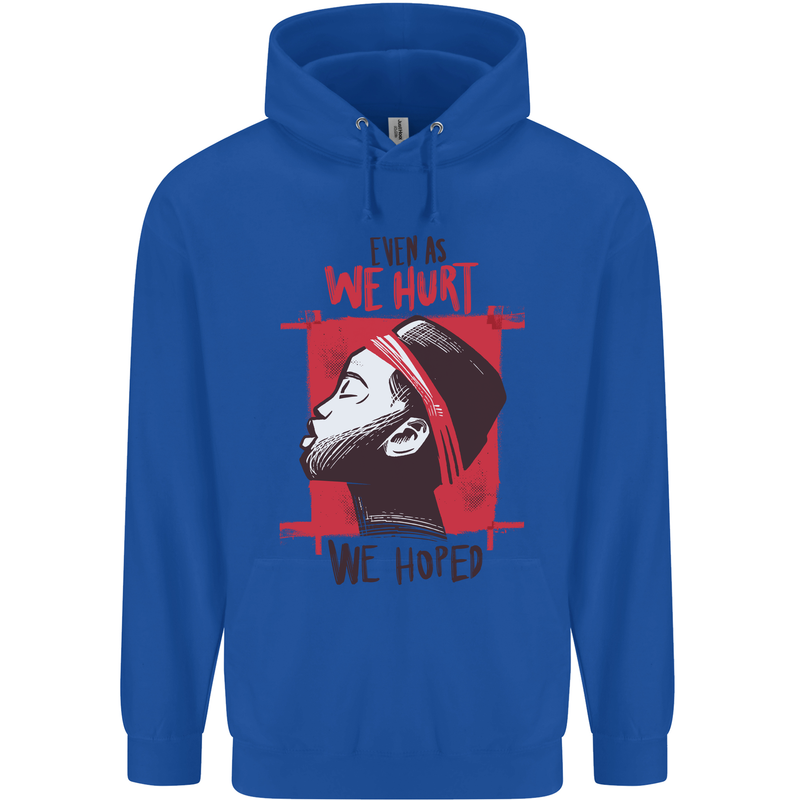 African Woman Even When We Hurt We Hoped Mens 80% Cotton Hoodie Royal Blue