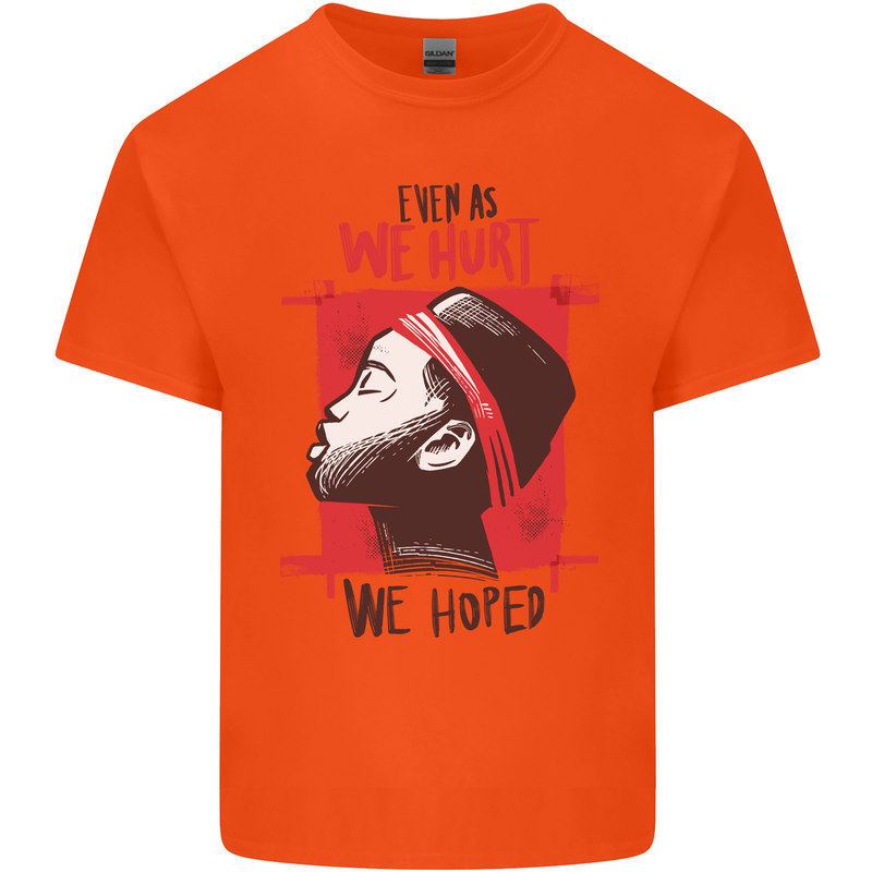 African Woman Even When We Hurt We Hoped Mens Cotton T-Shirt Tee Top Orange