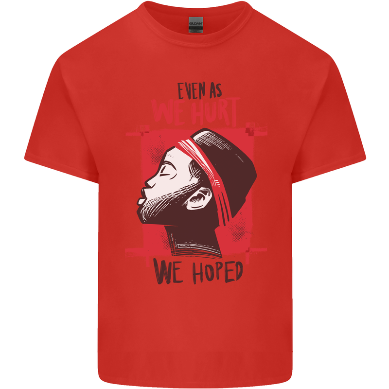 African Woman Even When We Hurt We Hoped Mens Cotton T-Shirt Tee Top Red