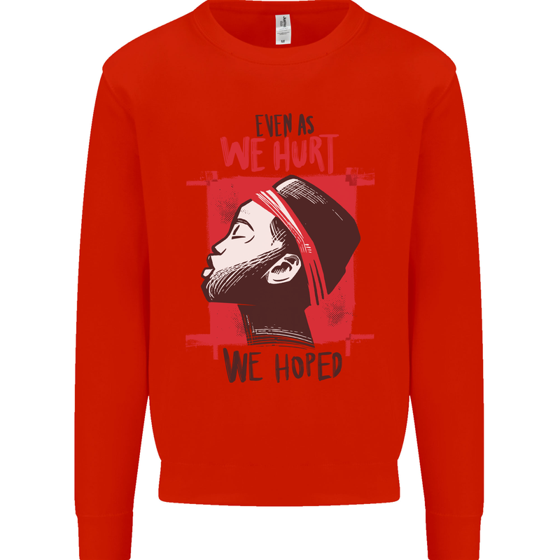 African Woman Even When We Hurt We Hoped Mens Sweatshirt Jumper Bright Red