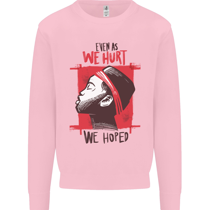African Woman Even When We Hurt We Hoped Mens Sweatshirt Jumper Light Pink