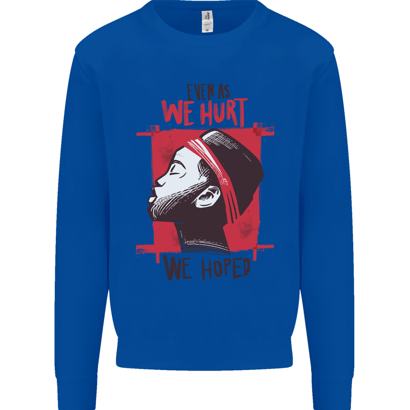 African Woman Even When We Hurt We Hoped Mens Sweatshirt Jumper Royal Blue