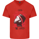 African Woman Even When We Hurt We Hoped Mens V-Neck Cotton T-Shirt Red
