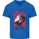 African Woman Even When We Hurt We Hoped Mens V-Neck Cotton T-Shirt Royal Blue